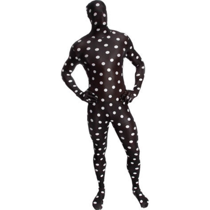 Black and White Spot Morphsuit Mens Large