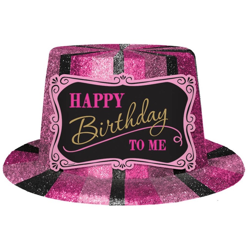 Born To Be Fabulous Happy Birthday Plastic Top Hat