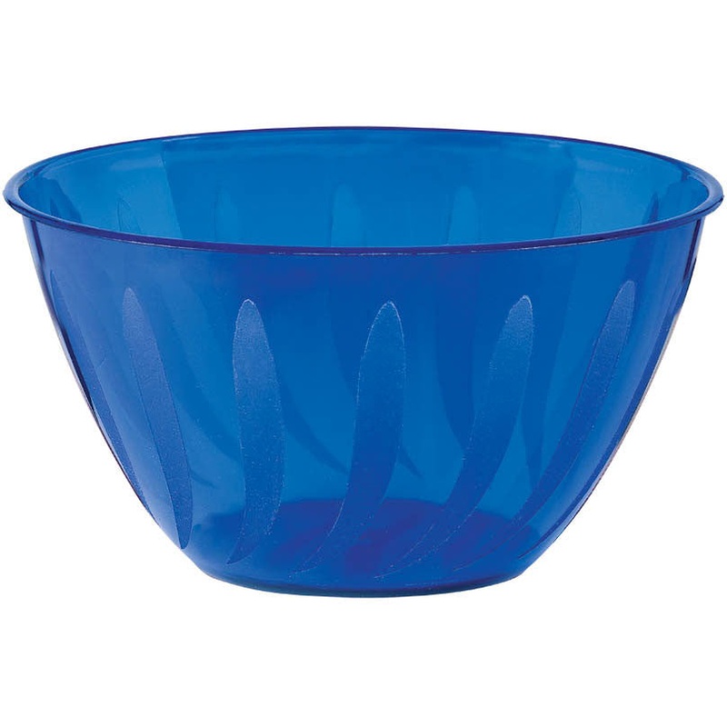 Bright Royal Blue Swirl 24oz Plastic Serving Bowl