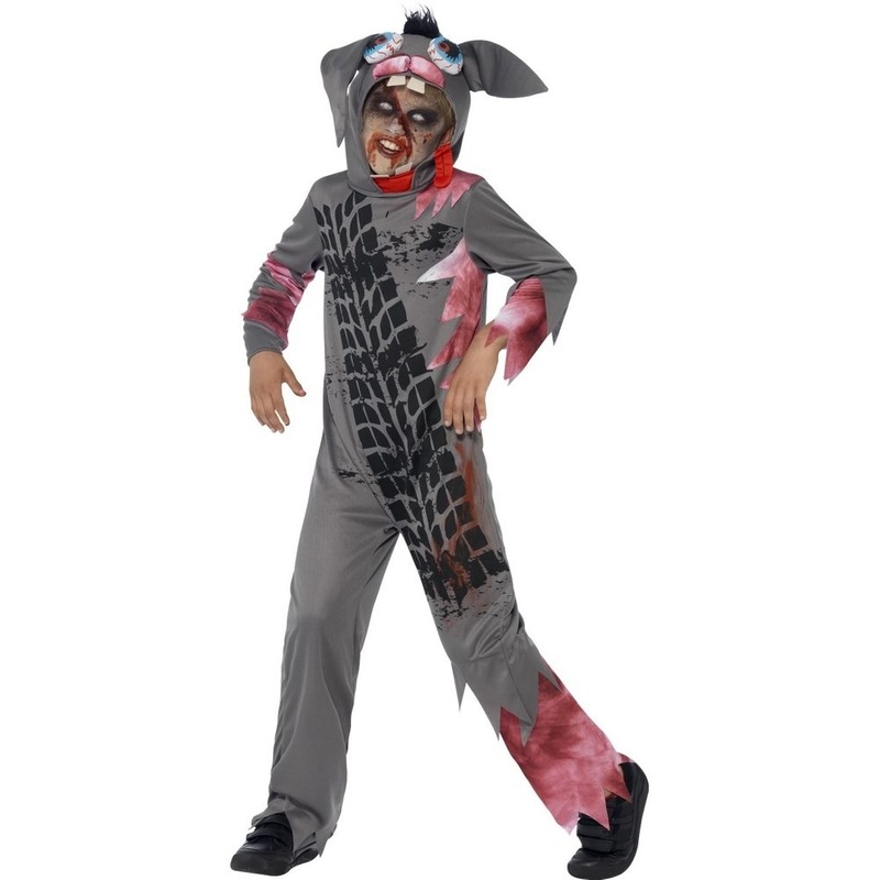 Children's Deluxe Roadkill Pet Costume, Grey, Size Large Ages 10-12