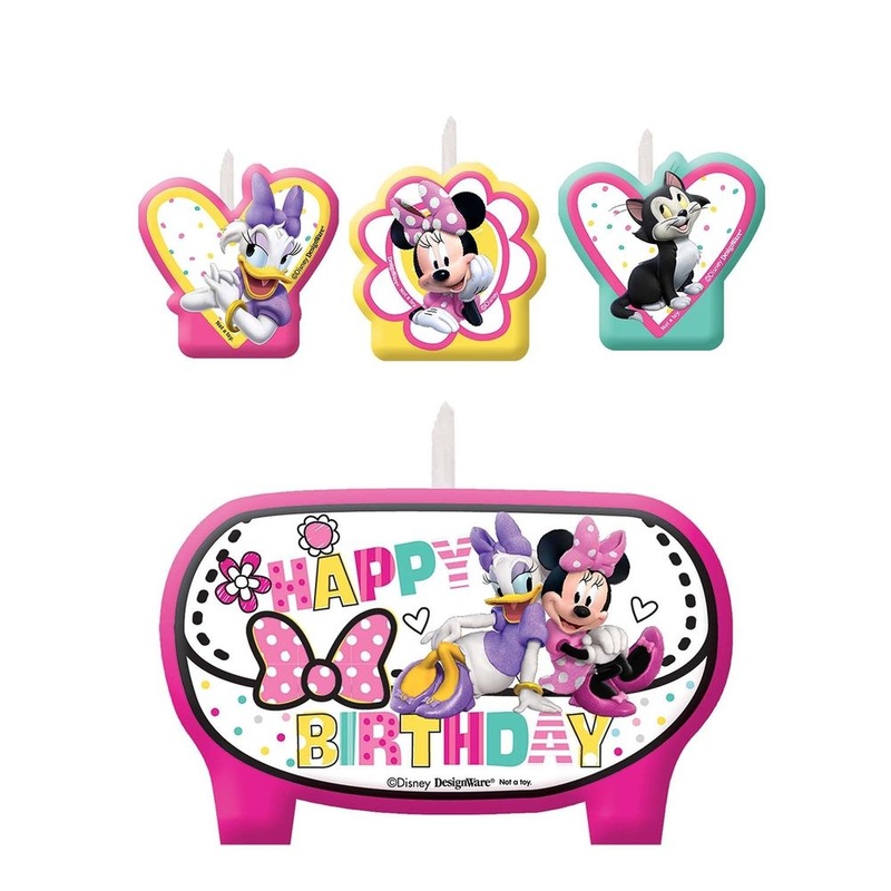 Minnie Mouse Happy Helpers Plastic Molded Candles (4 ct)