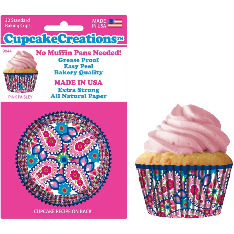 Pink Paisley Standard Baking Cups