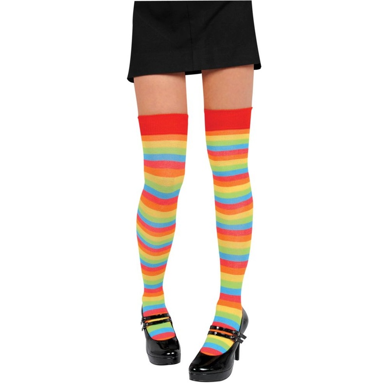 Rainbow Striped Knee High Stockings
