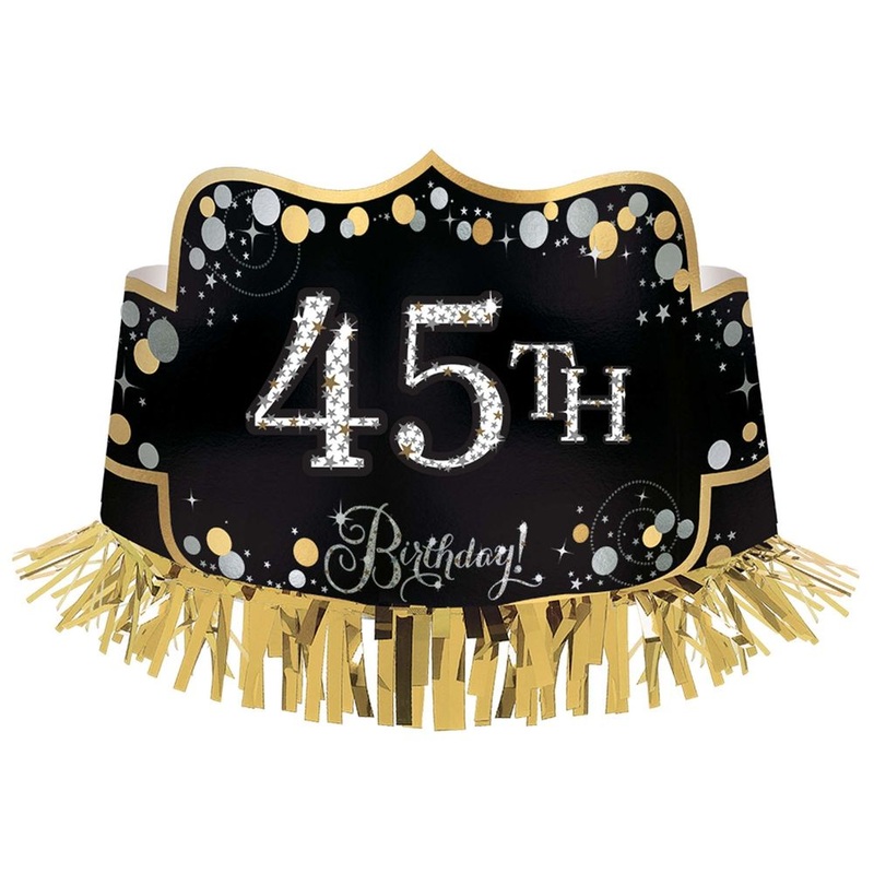 Sparkling Celebration AddAnyAge Foil Crown w/ Fringe