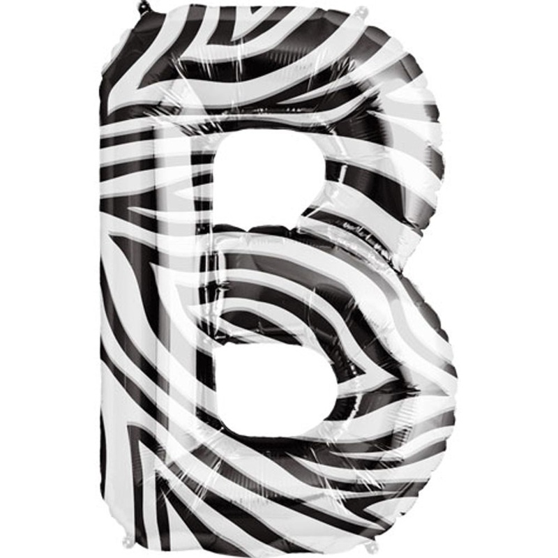 34" Letter B Zebra