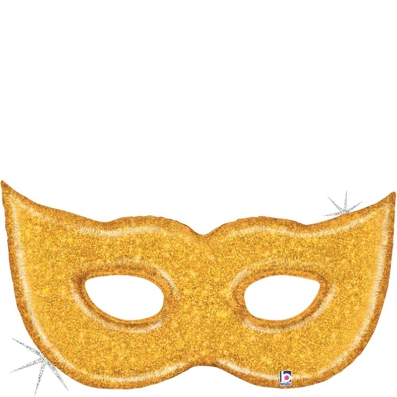 51" Gold Glitter Mask Holographic Shape