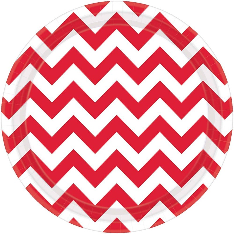 Apple Red Chevron Dinner Plates (8ct)