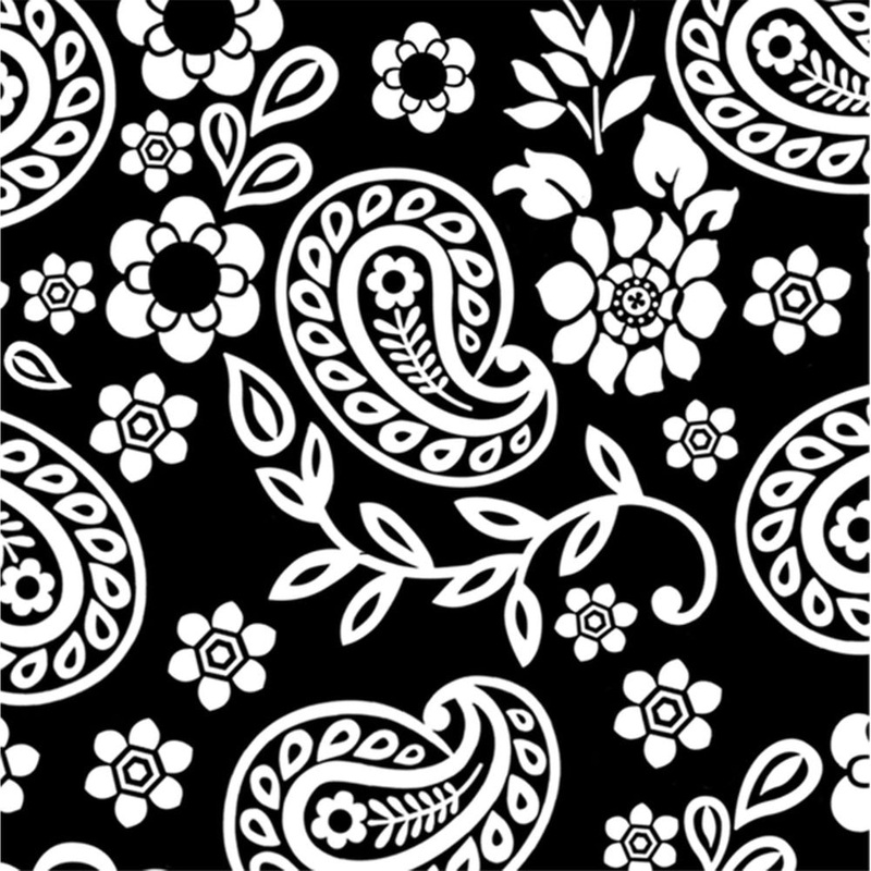 Black and White Paisley Beverage Napkin