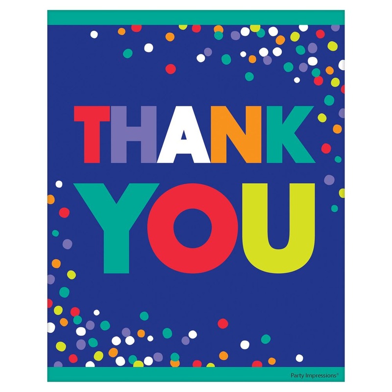 Bold Happy Birthday Post Card Thank You Notes, 8 ct