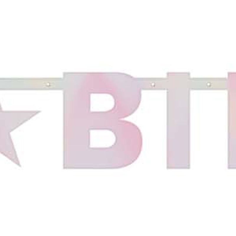 Iridescent Pink Happy Birthday Banner Kit