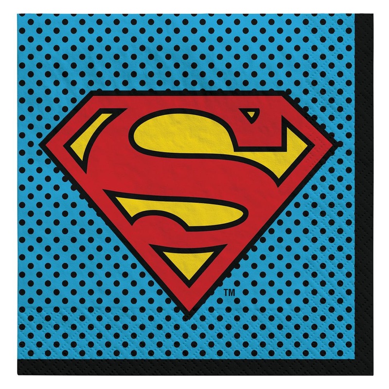 Justice League Heroes Unite Superman Lunch Napkins, 16ct