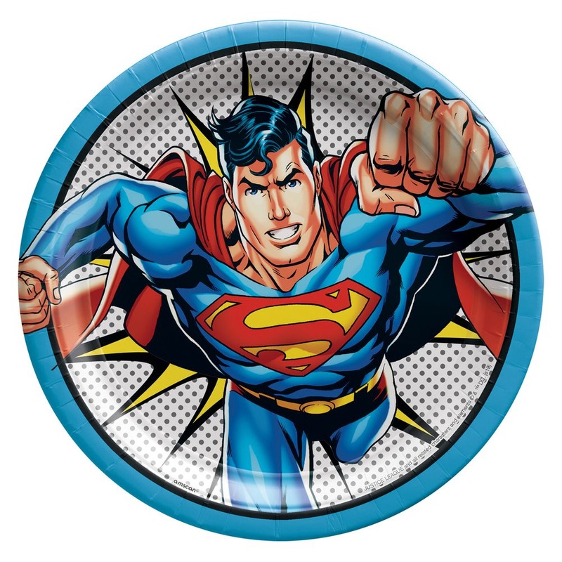 Justice League Heroes Unite Superman Lunch Plates, 8ct