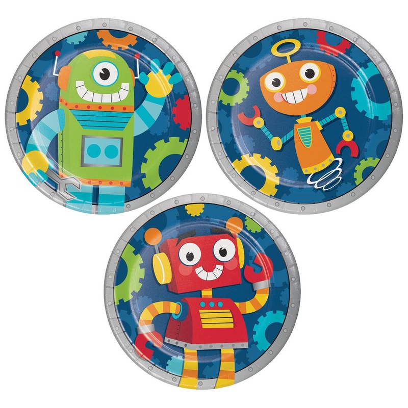 Party Robots Dessert Plates (8 ct)