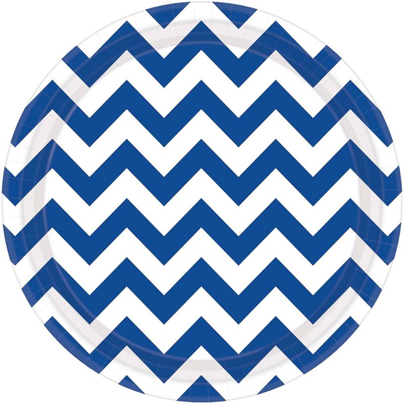 Royal Blue Chevron Dinner Plates (8ct)