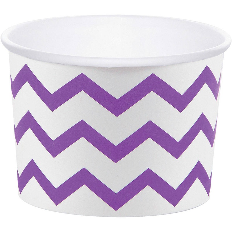 Amethyst Chevron 9.5oz Paper Treat Cups (6 ct)