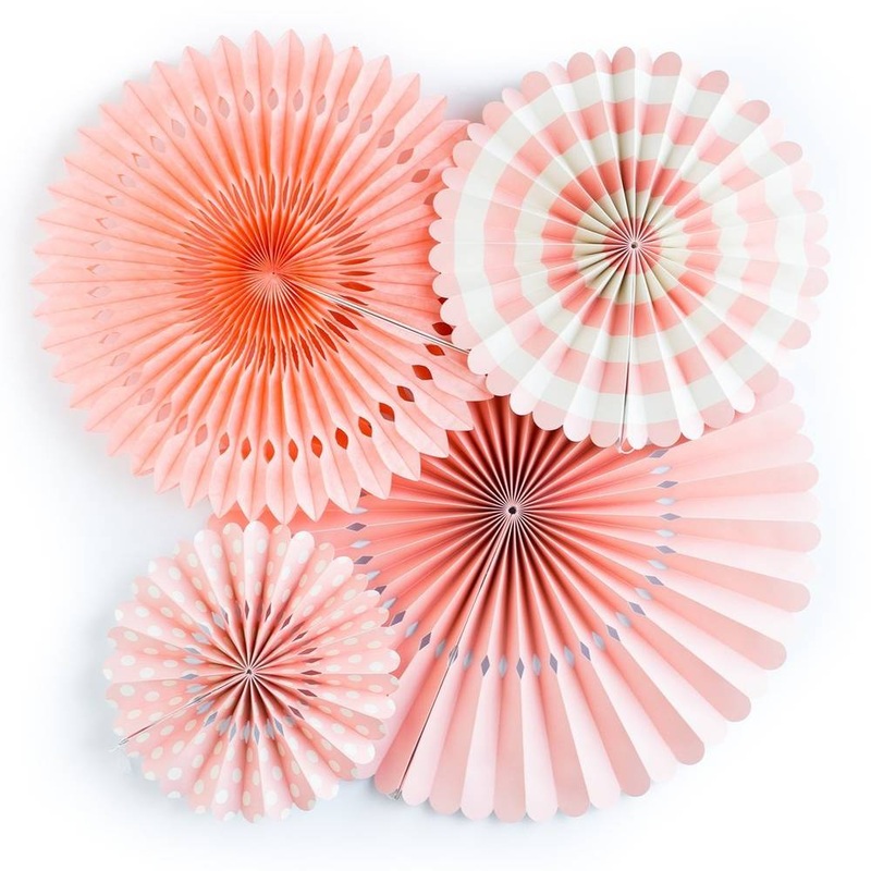 Basics Party Fans-Coral