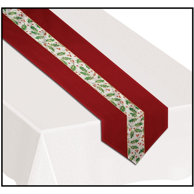 Christmas Holly Fabric Table Runner