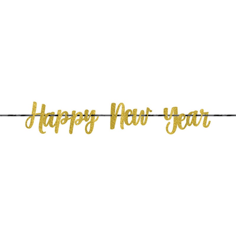 Happy New Year Ribbon Letter Banner