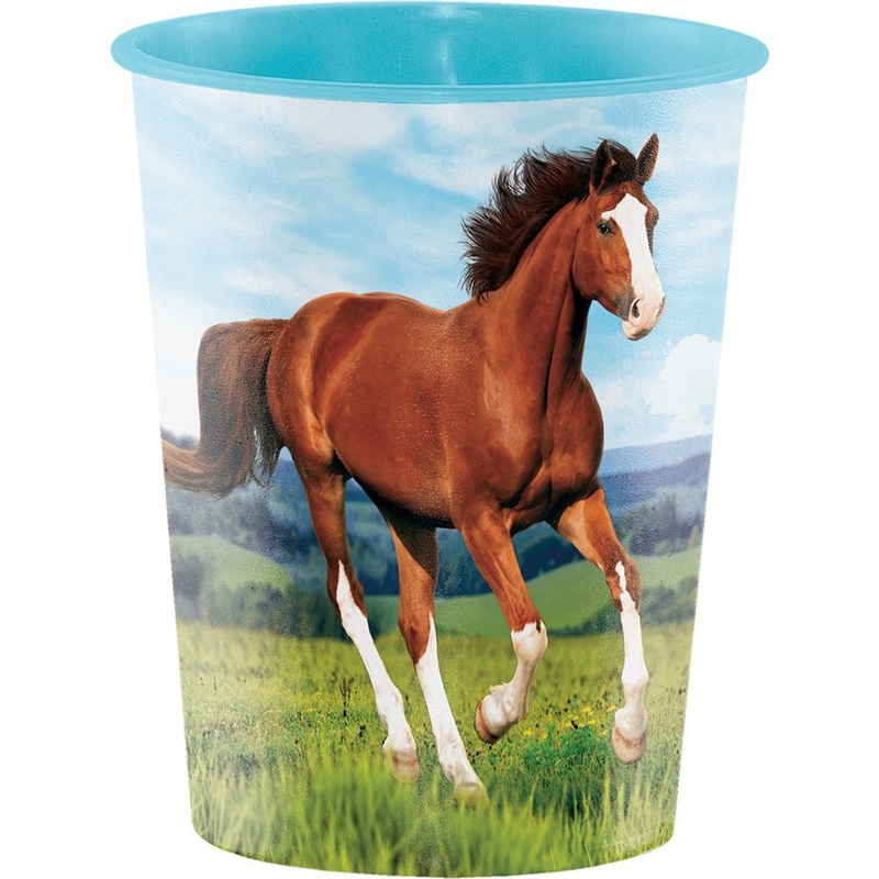 Horse and Pony PLASTIC KEEPSAKE CUP 16 OZ.