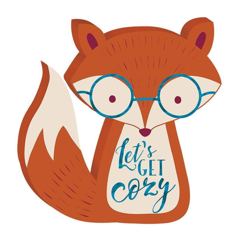 Let's Get Cozy Fox Die-Cut Sign (1 ct)