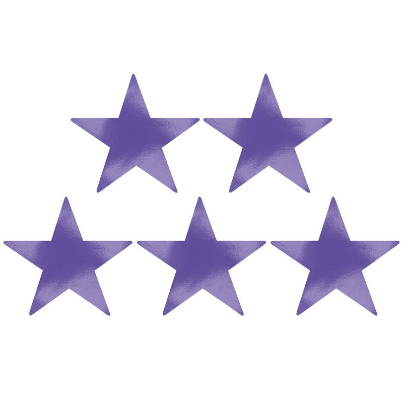 New Purple 9" Star Cutouts (5 ct)
