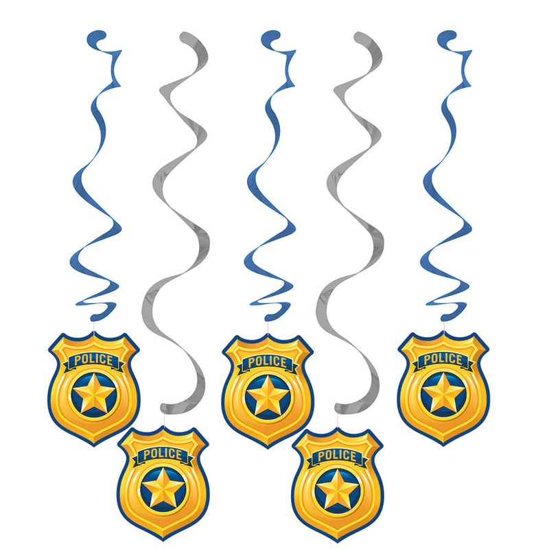 Police Party Hanging Swirls (5 ct)