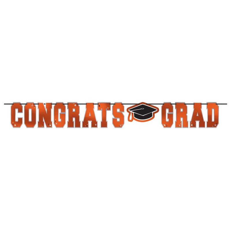 School Colors Large Foil Letter Banner Orange (1ct)