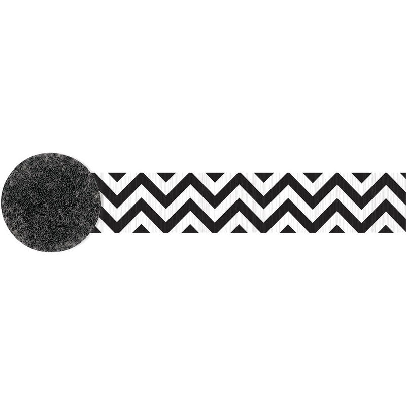 Black and White Chevron 81' Crepe Streamer