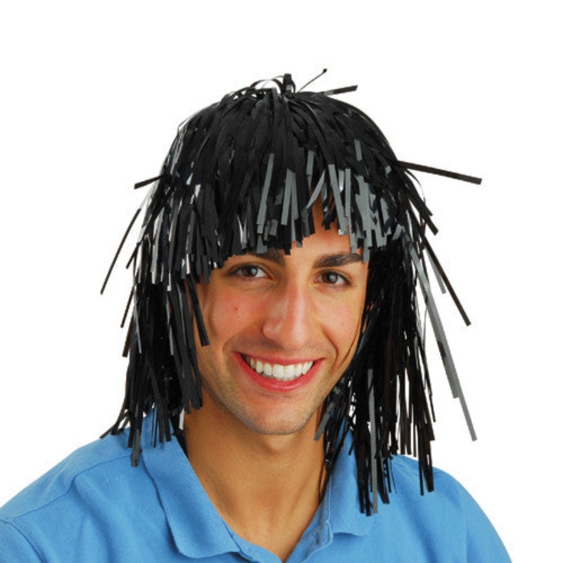 Black Foil Wig