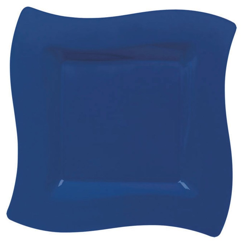 Blue Wavy Square Plate, 6.5"