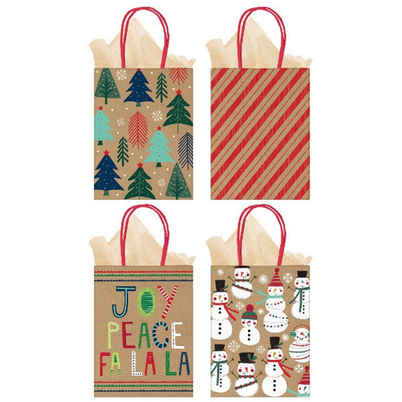 Cozy Snowman Medium Vertical Bags (4 ct)