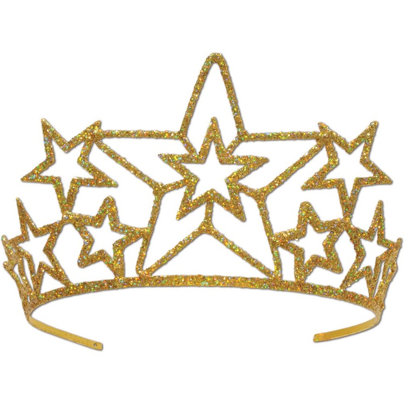 Glittered Metal Star Tiara