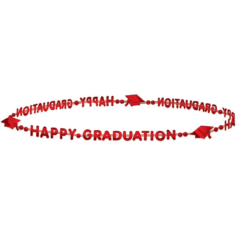 Happy Graduation Red Bead Necklace