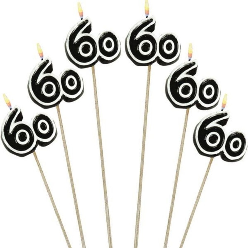Number 60 Candles on a Stick