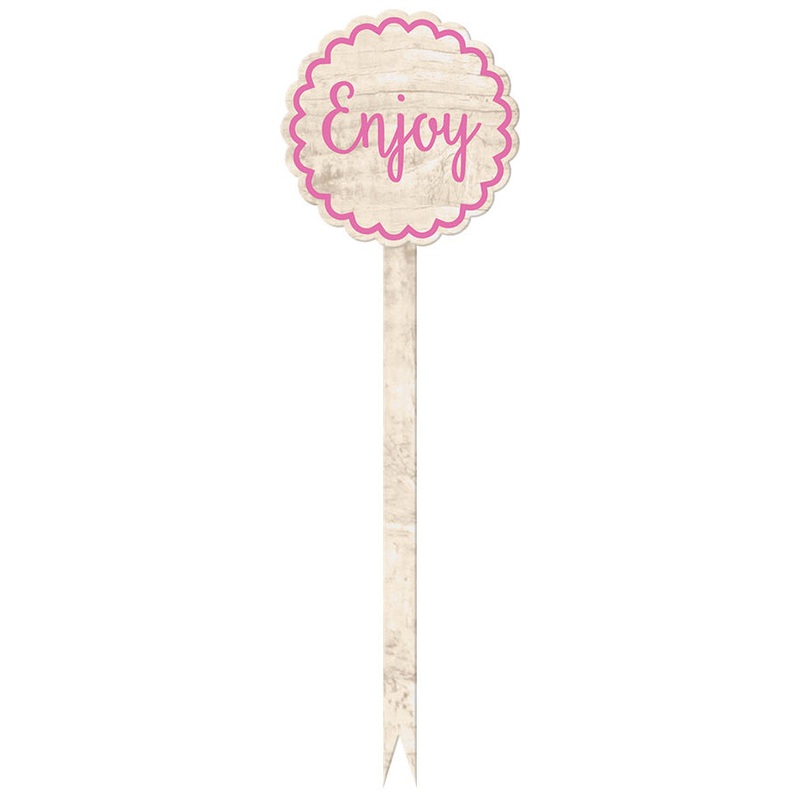 Pink Wood Word Picks (12ct)