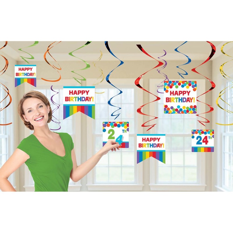 Rainbow Hanging Swirls (12ct)
