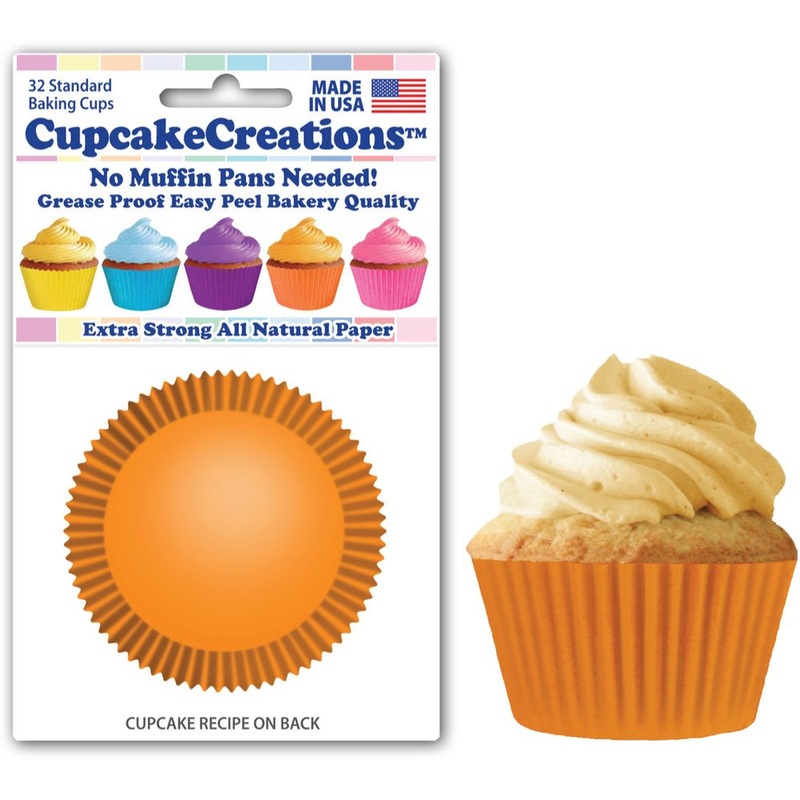 Solid Orange Standard Baking Cups
