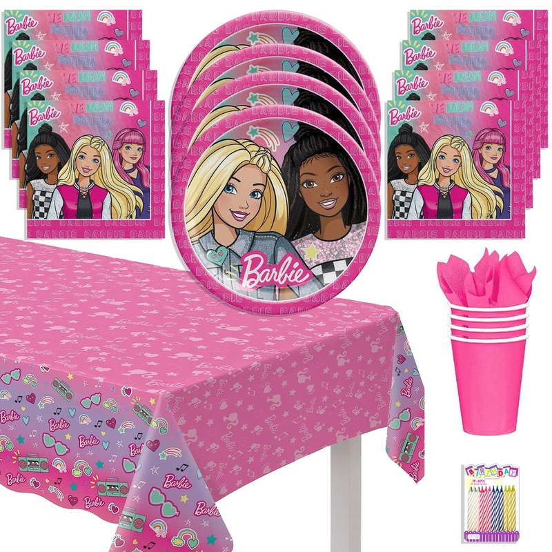 Barbie Dream Together Deluxe Tableware Party Kit for Pizza (16 Guests)