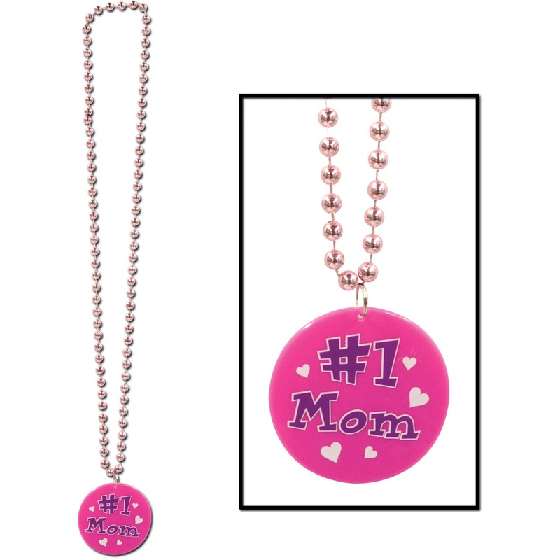 Beads w/Printed #1 Mom Medallion