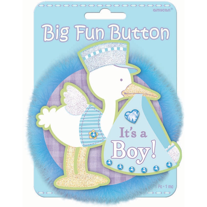It's A Boy Big Fun Button