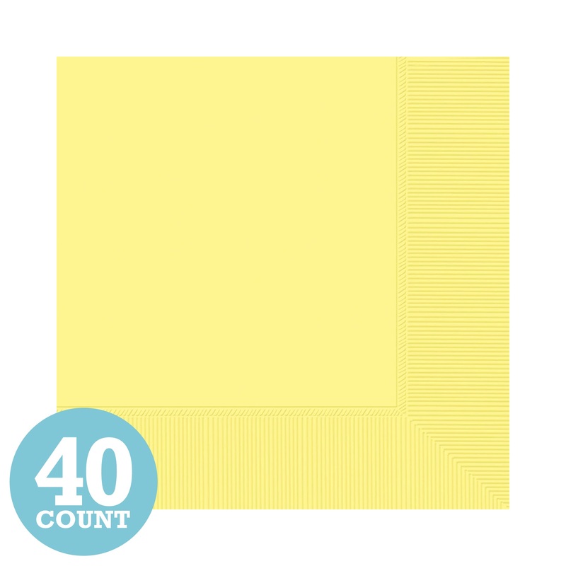 Light Yellow 2-Ply Beverage Napkins (40ct)