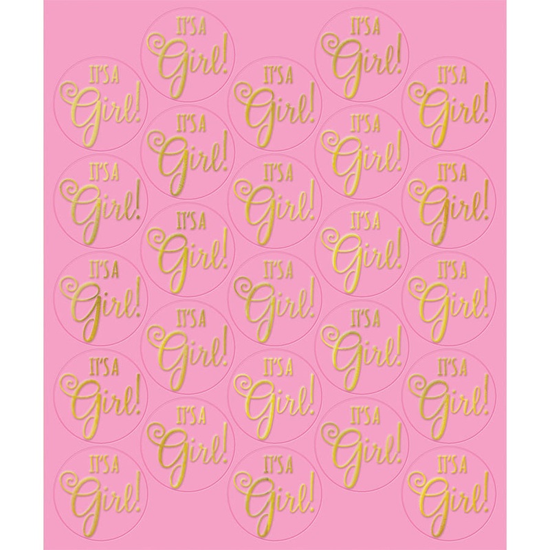 Pink Baby Shower Sticker Seals (25 ct)