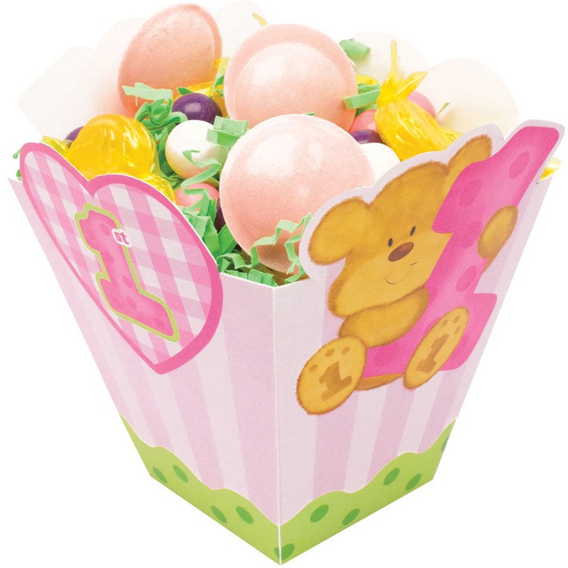 Bears 1st Birthday - Girl Treat Boxes