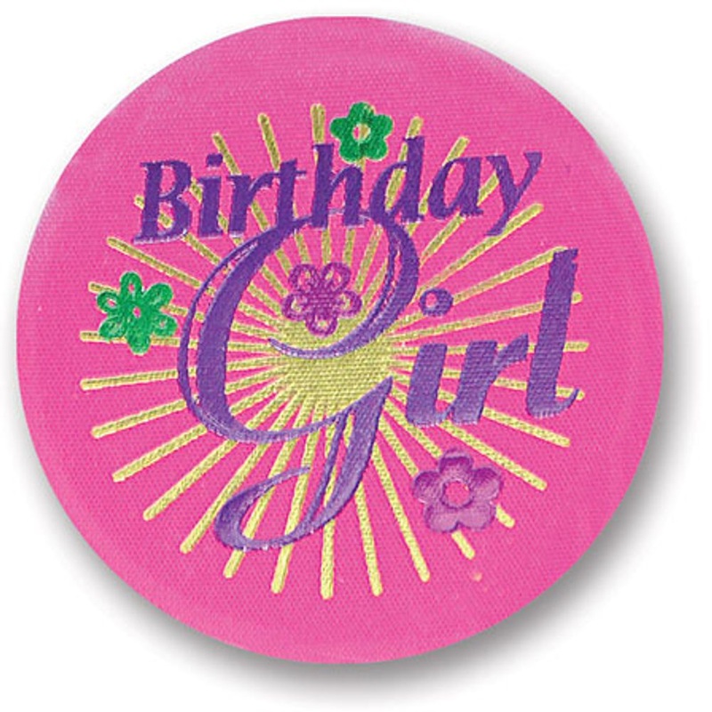 Birthday Girl Satin Button