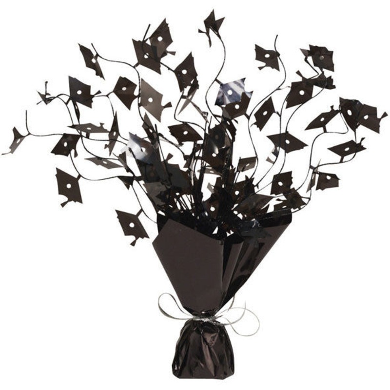 Black Grad Cap Foil Spray Centerpiece
