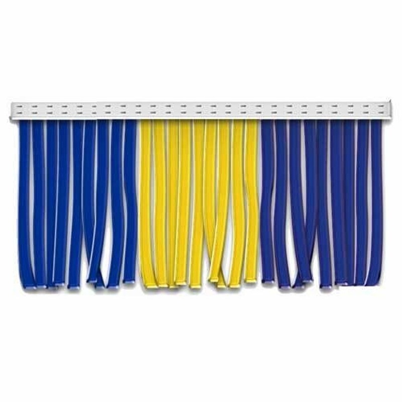 Blue and Yellow Poly Fringe Banner 60 Ft.