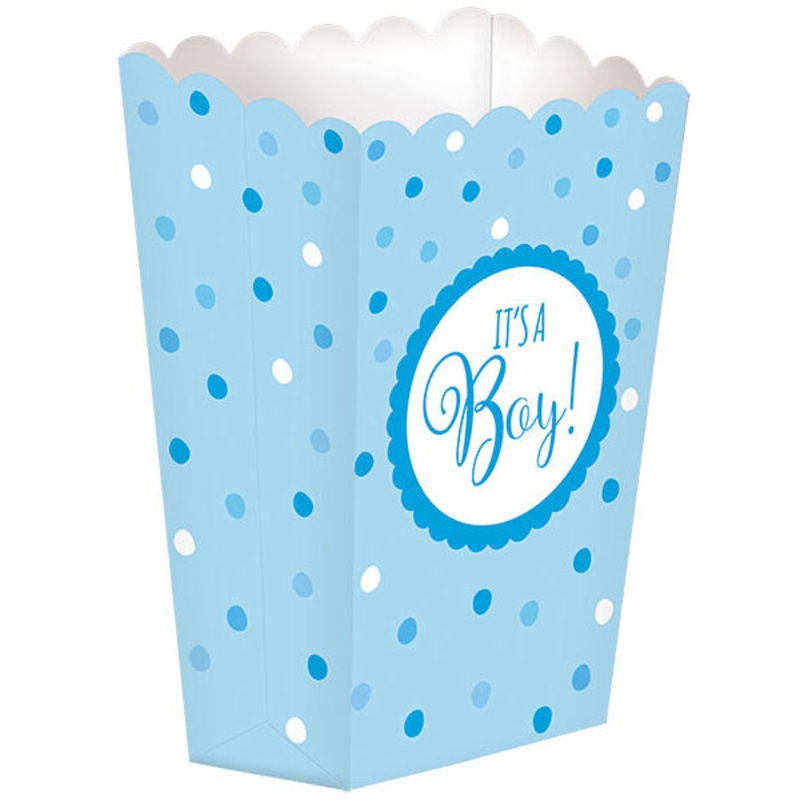 Blue It's A Boy Baby Shower Popcorn Boxes (20 ct)