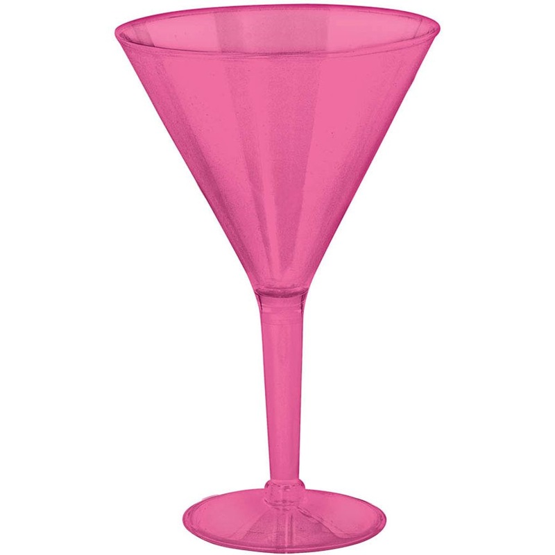 Bright Pink Jumbo Martini Glass