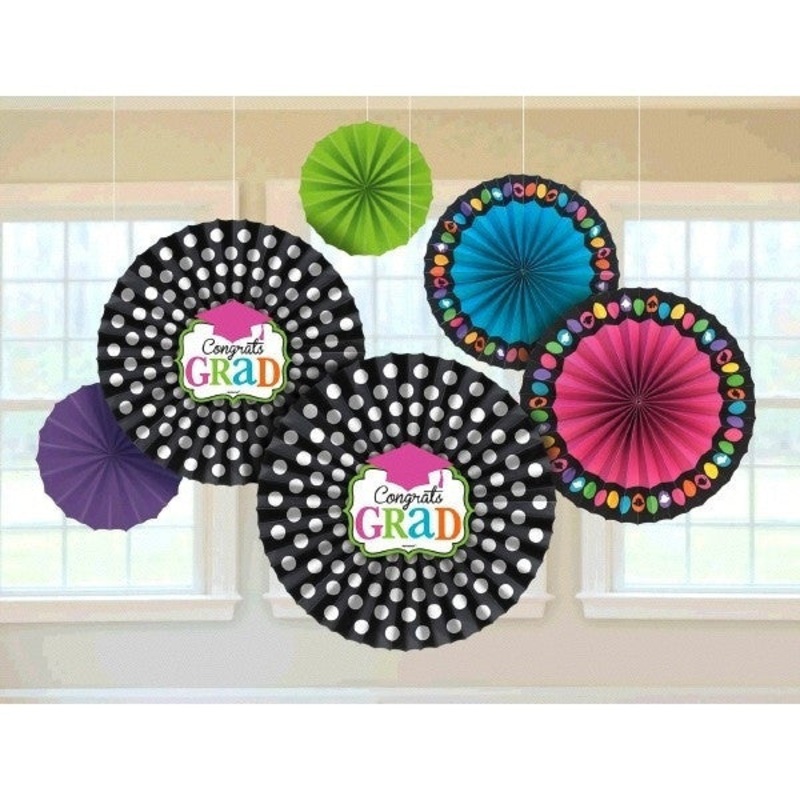 Congrats Grad Hanging Fans (6ct)