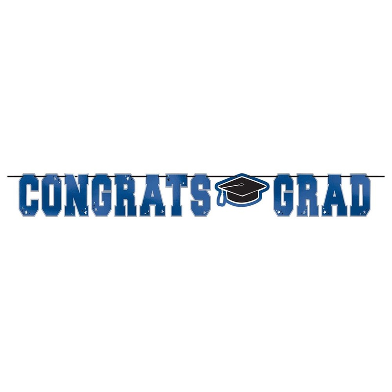 School Colors Large Foil Letter Banner Blue (1ct)